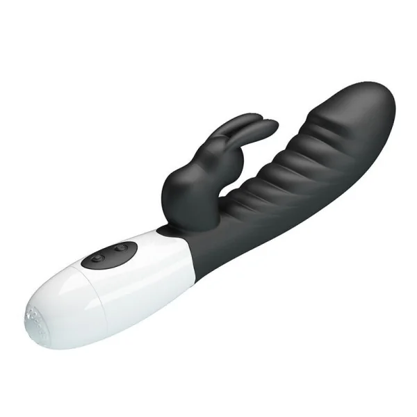 Naughty Bunny 30-Funktionen-Hasenvibrator Schwarz von High Tech