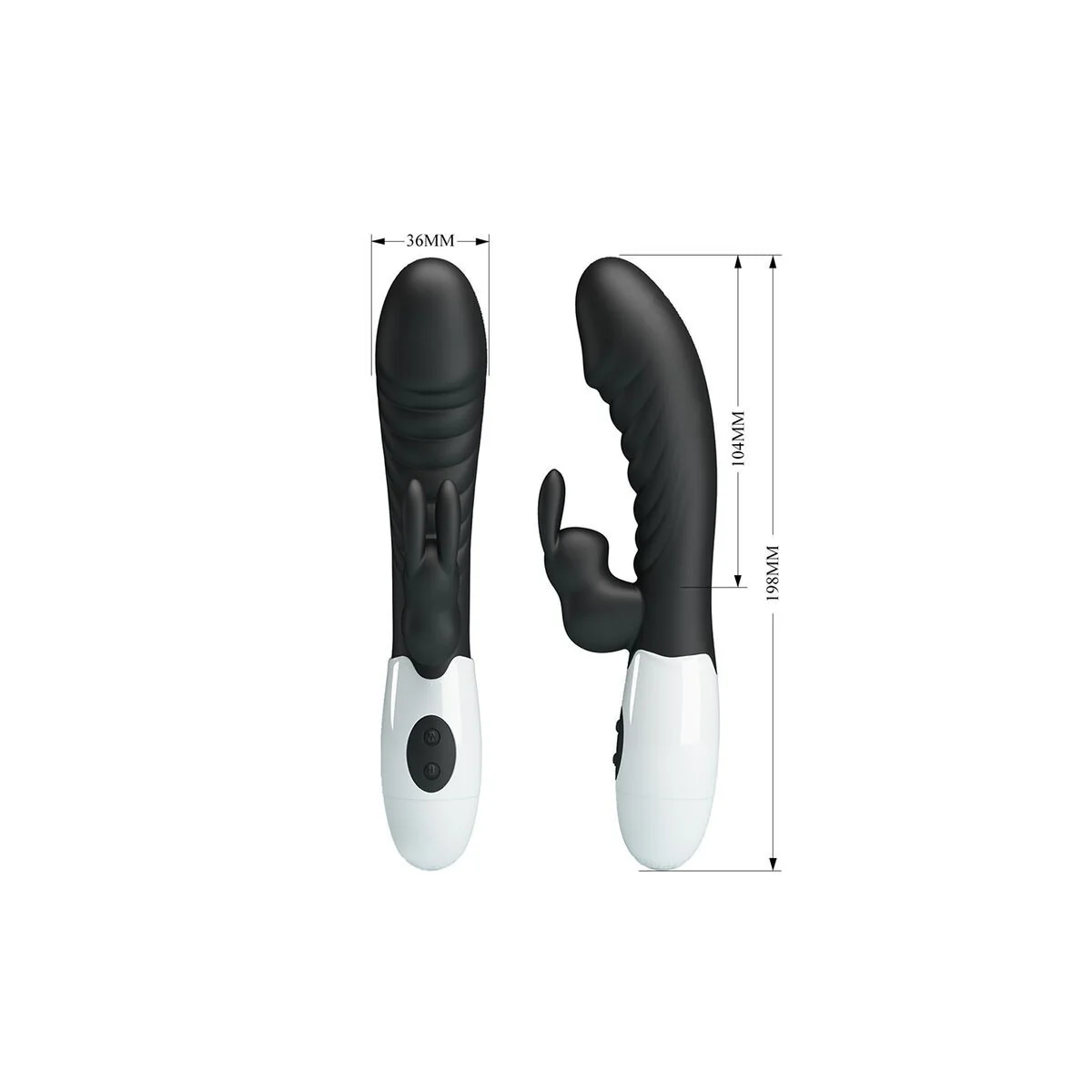 Naughty Bunny 30-Funktionen-Hasenvibrator Schwarz von High Tech