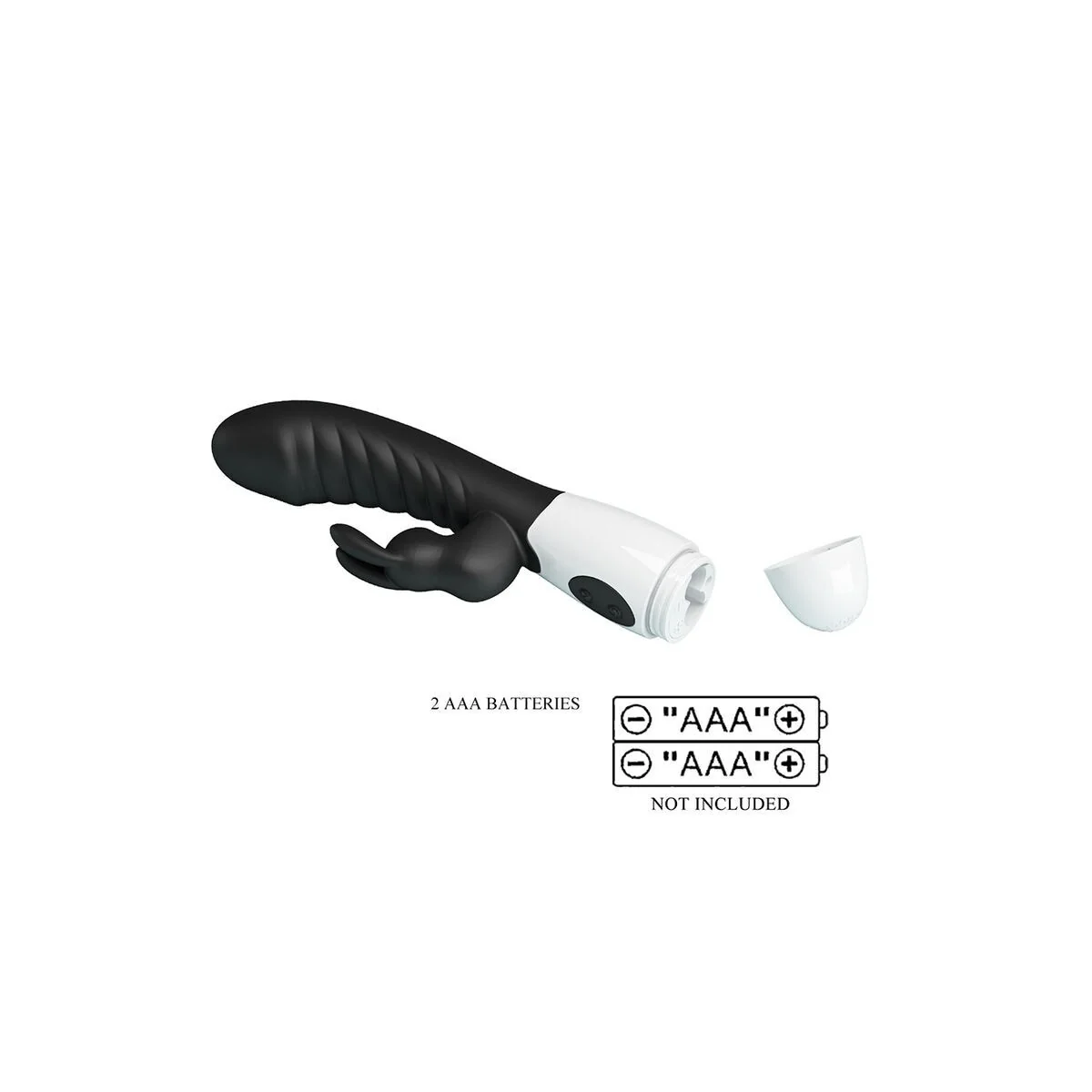 Naughty Bunny 30-Funktionen-Hasenvibrator Schwarz von High Tech