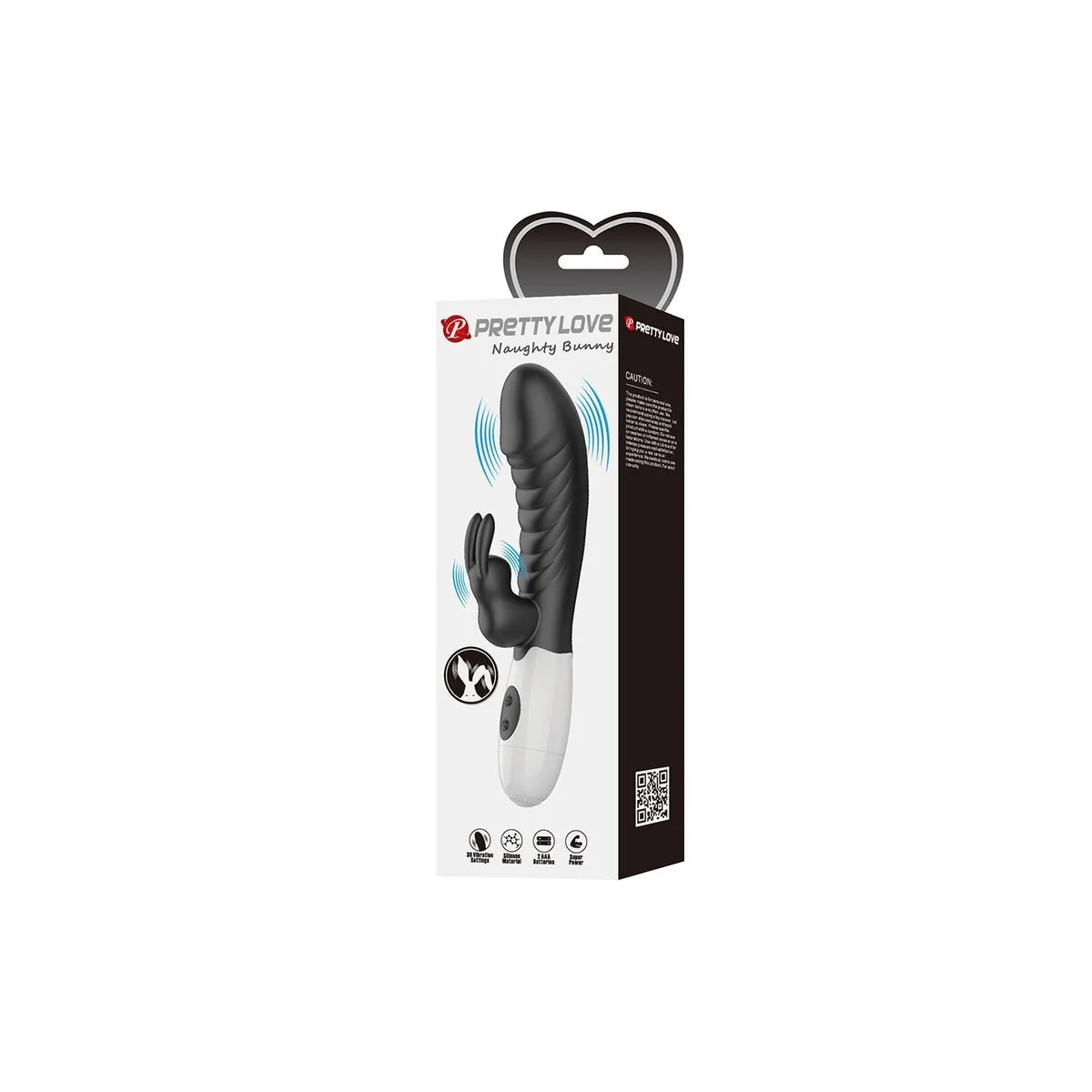 Naughty Bunny 30-Funktionen-Hasenvibrator Schwarz von High Tech