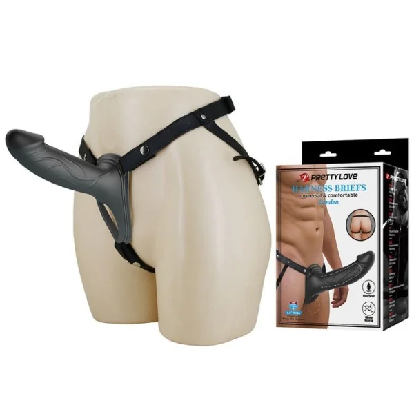 Landon Black Vibrating Strap-On von Harness Collection