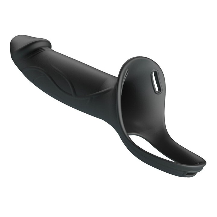Landon Black Vibrating Strap-On von Harness Collection