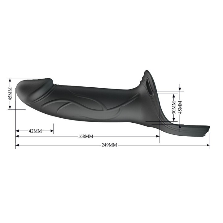 Landon Black Vibrating Strap-On von Harness Collection