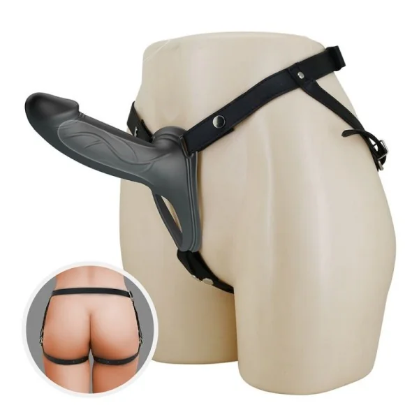Landon Black Vibrating Strap-On von Harness Collection