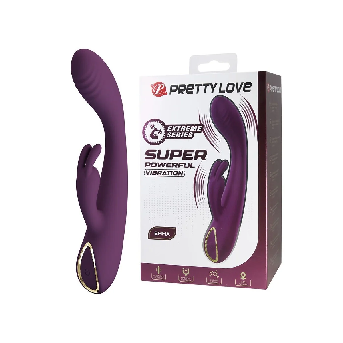 Emma Rabbit Lila Vibrator mit Stimulator von High Tech