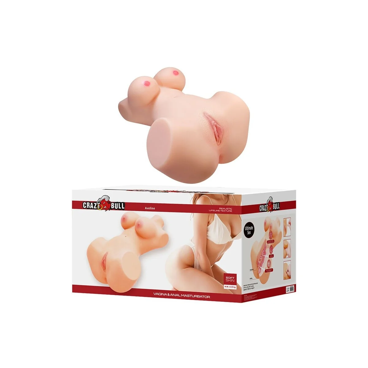 Annie Xxl Vaginal und Analmasturbator mit Brustfleisch von Crazy Bull