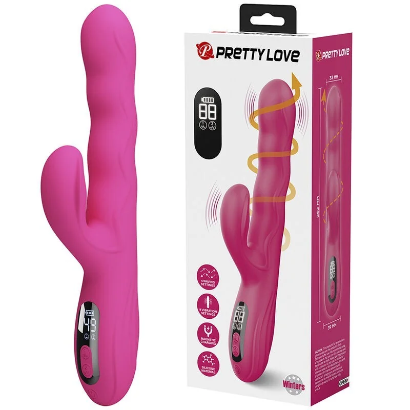 Winters Multifunktions-Hasenvibrator mit Led-Anzeige, Pink von High Tech