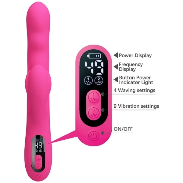 Winters Multifunktions-Hasenvibrator mit Led-Anzeige, Pink von High Tech