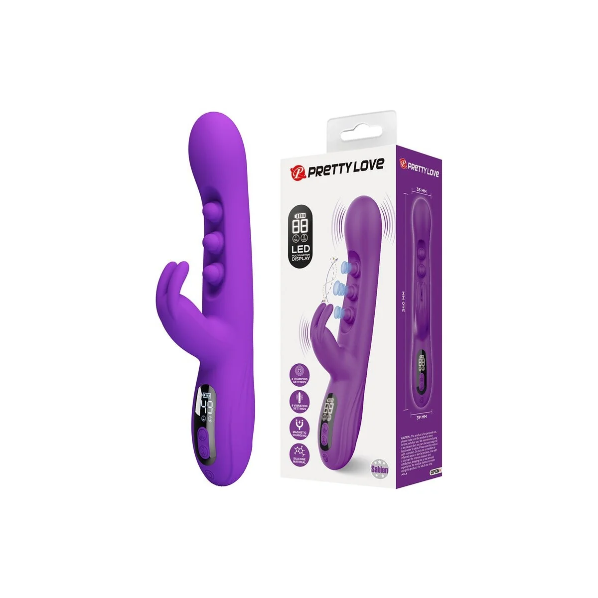 Sabien Rabbit Vibrator mit Klopfstimulation und Lila Led von High Tech