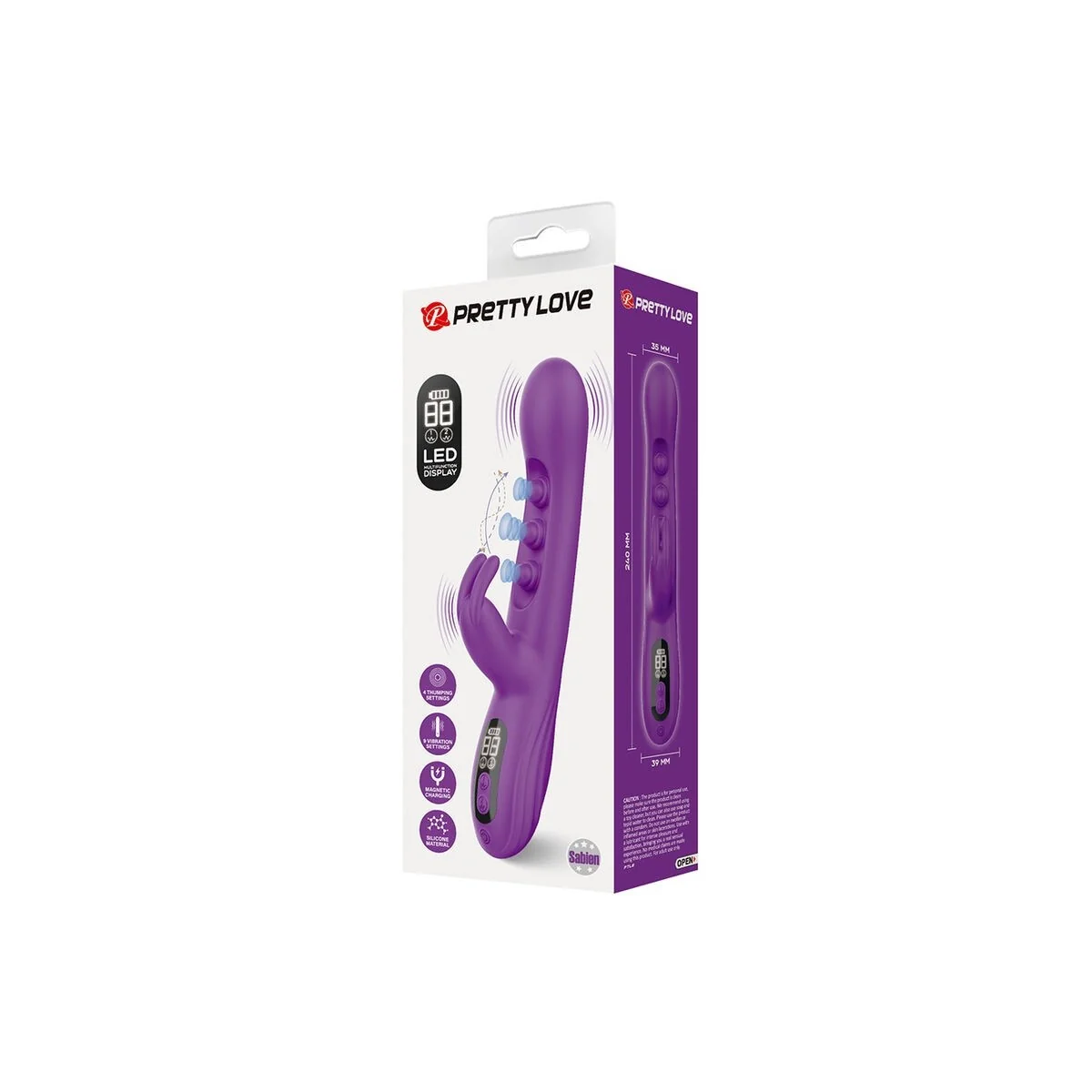 Sabien Rabbit Vibrator mit Klopfstimulation und Lila Led von High Tech