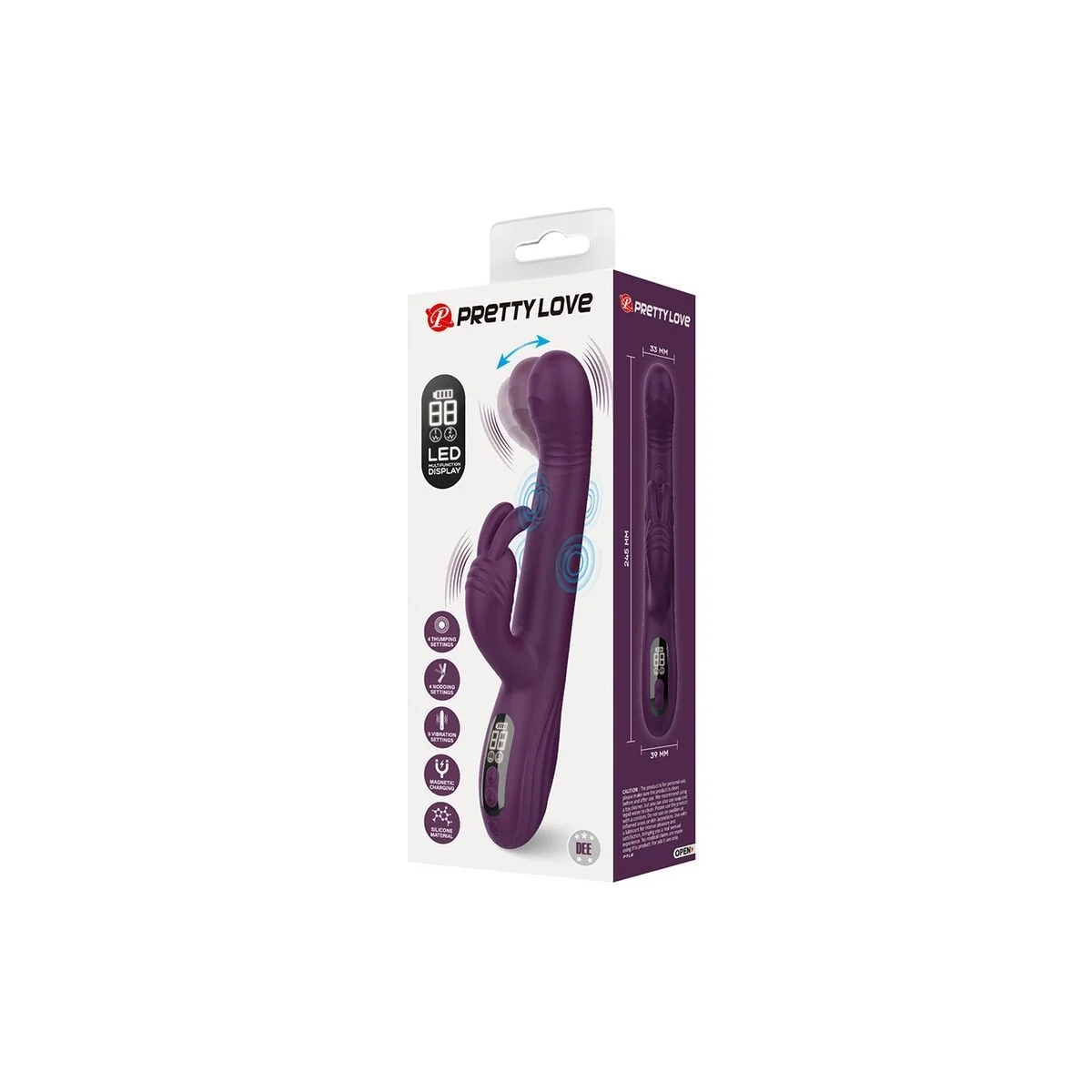 Dee Multifunktions-Hasenvibrator mit Oszillierender und Perkussiver Funktion, Lila von High Tech