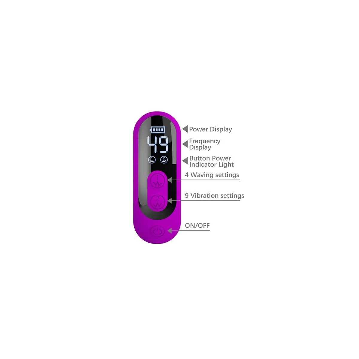 Yalanda Hase Oszillierender Vibrator mit Led-Anzeige, Lila von High Tech