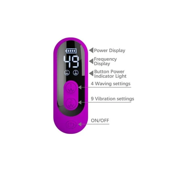Yalanda Hase Oszillierender Vibrator mit Led-Anzeige, Lila von High Tech