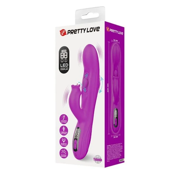 Yalanda Hase Oszillierender Vibrator mit Led-Anzeige, Lila von High Tech