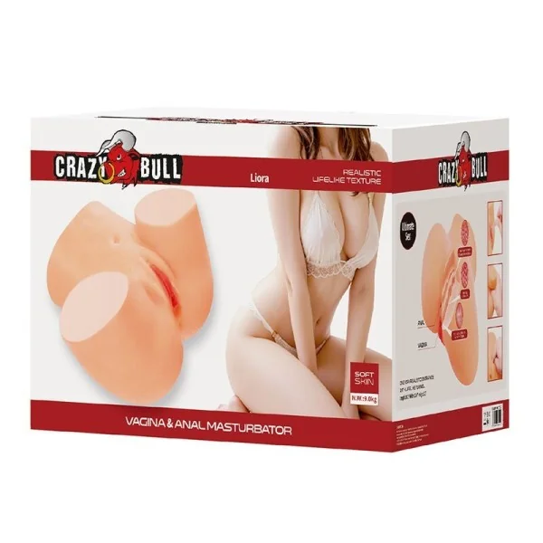 Liora Xxl Doppelter Vaginal- und Anal-Vibrationsmasturbator von Crazy Bull