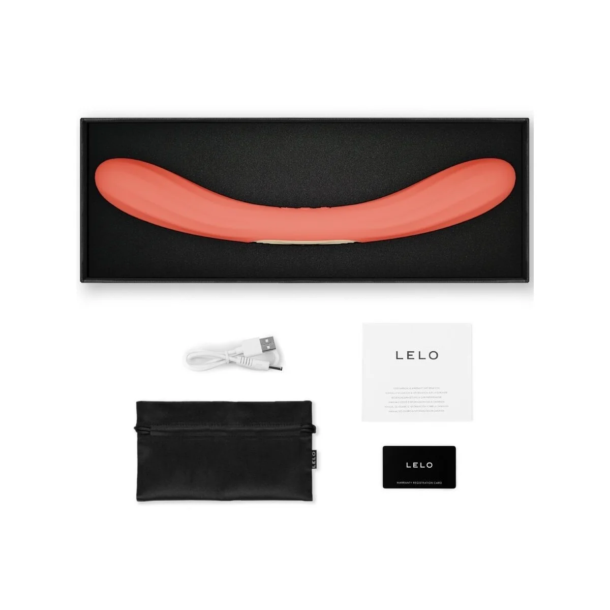 Boomerang Doppelender Vibrator Korallenrot von Lelo