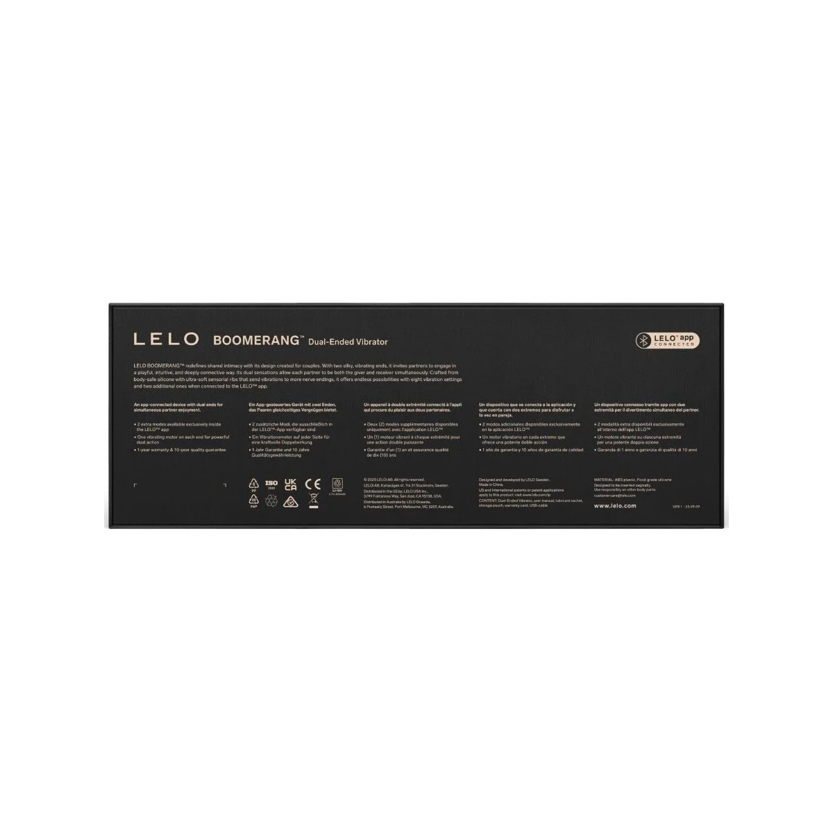 Boomerang Doppelender Vibrator Korallenrot von Lelo