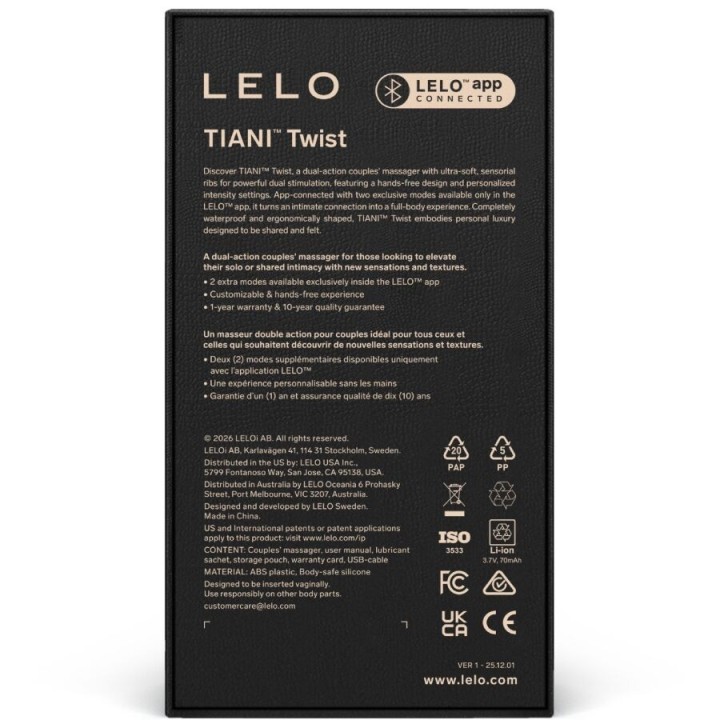 Tiani Twist Paarvibrator Zartrosa von Lelo