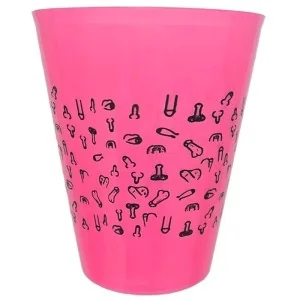 Fuchsia Cup 500 ml mit Schwarzen Penissen von Diablo Picante