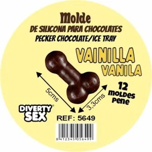 Schokoladenform mit 12 Silikonpenissen Zum aufhängen Von Vanille von Diablo Picante