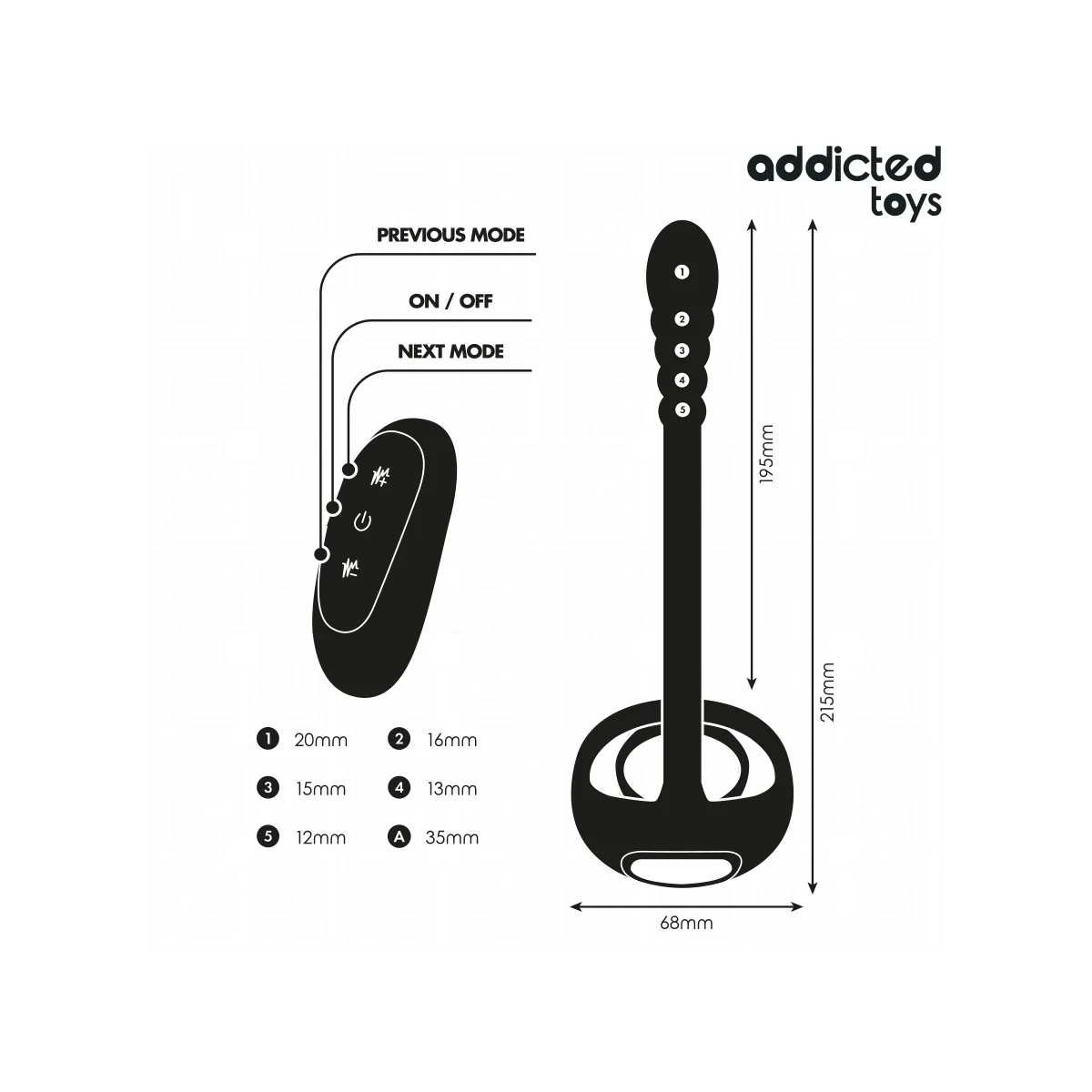 P-Spot Vibrierender Cock Ring mit Fernbedienung von Addicted Toys | Fesselliebe.de