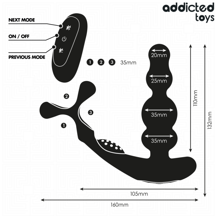 Rotierendes Prostatamassagegerät mit Fernbedienung von Addicted Toys | Fesselliebe.de