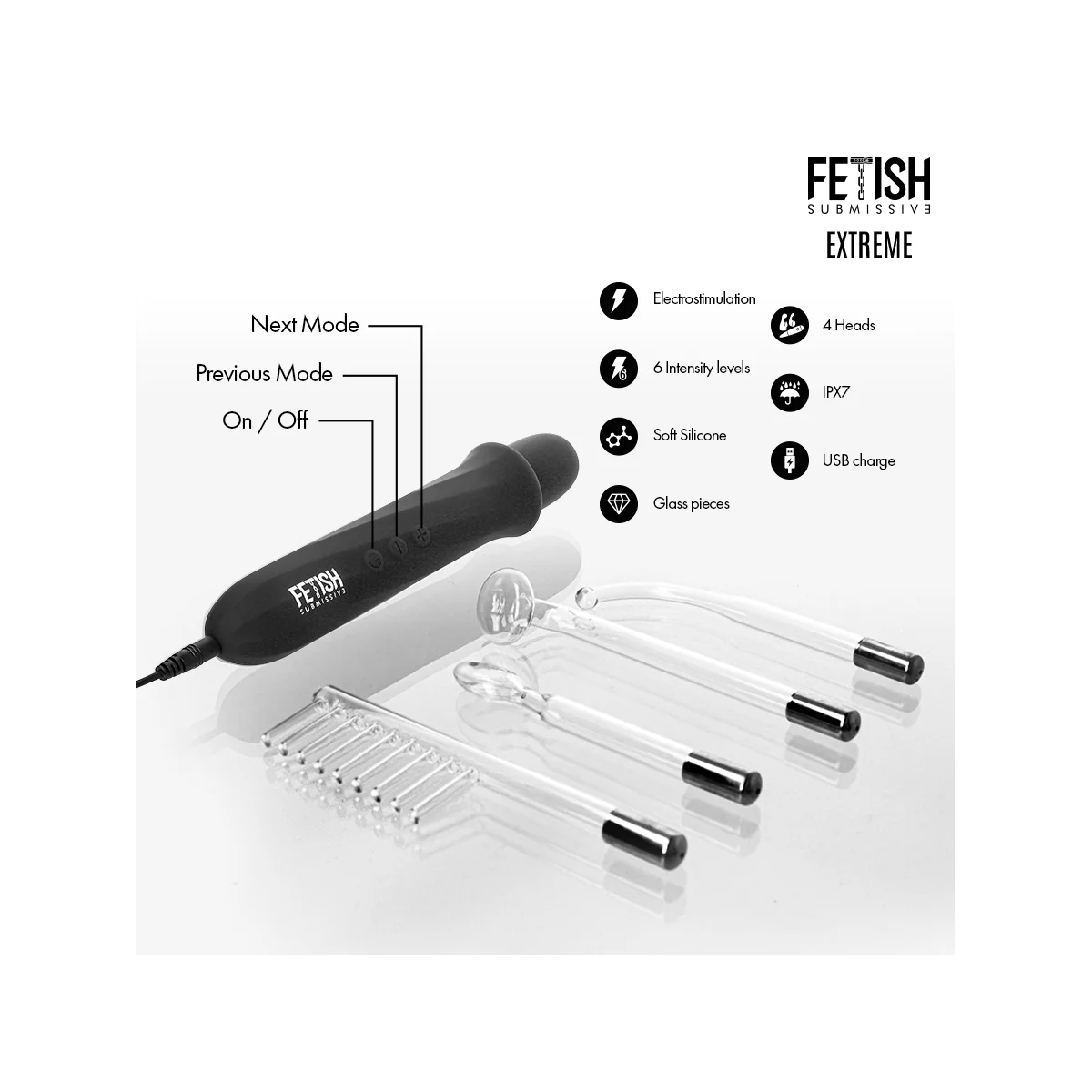Vibrador Wand Electroestimulación Alta Frecuencia von Fetish Submissive Extreme