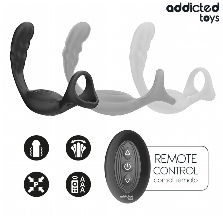 Doppelter Prostatik-Cockring mit Fernbedienung von Addicted Toys | Fesselliebe.de
