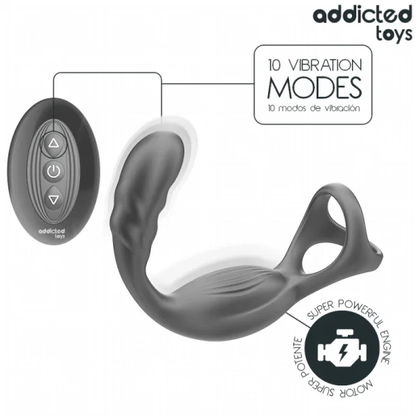 Doppelter Prostatik-Cockring mit Fernbedienung von Addicted Toys | Fesselliebe.de