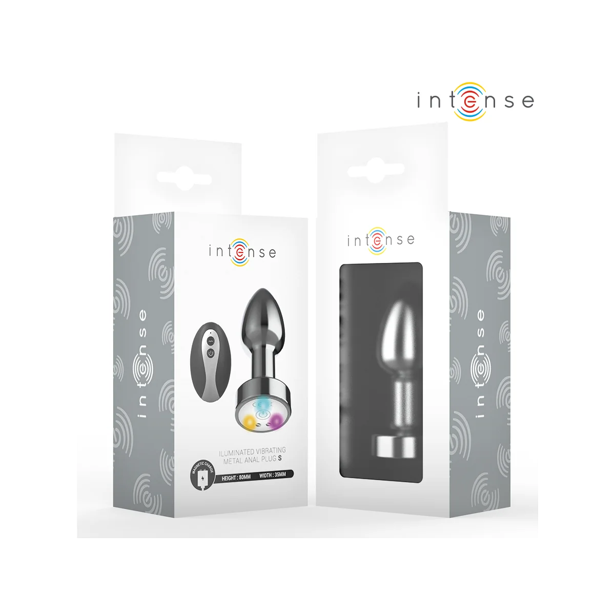 Vibrierender Analplug aus Metall mit Led-Leuchten und mit Fernbedienung - Grösse S von Intense Anal Toys | Fesselliebe.de