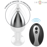 Vibrierender Analplug aus Metall mit Led-Leuchten und mit Fernbedienung - Grösse S von Intense Anal Toys | Fesselliebe.de