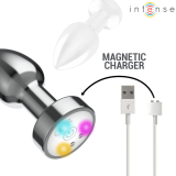 Vibrierender Analplug aus Metall mit Led-Leuchten und mit Fernbedienung - Grösse S von Intense Anal Toys | Fesselliebe.de