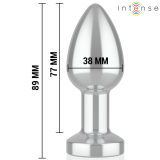 Vibrierender Analplug aus Metall mit Led-Leuchten und mit Fernbedienung - Grösse M von Intense Anal Toys | Fesselliebe.de