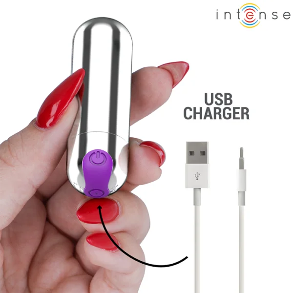 Karen Mini wiederaufladbarer Vibrationskugel Silber von Intense Fun | Fesselliebe.de