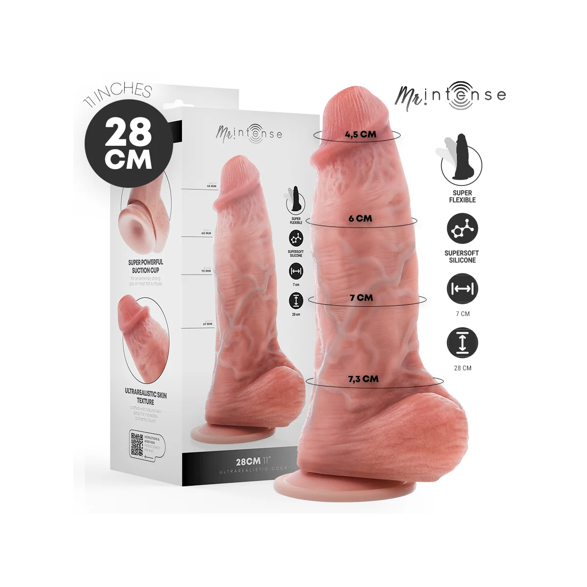 Mr Extrabig Spencer Silikondildo 28 cm -Ø- 7,3 cm von Mr. Intense Dildos