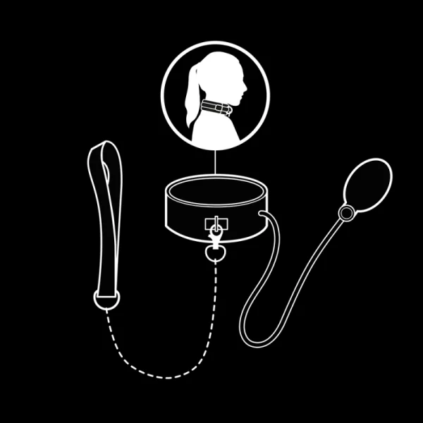 aufblasbares Würgehalsband mit Kette von Fetish Submissive Extreme