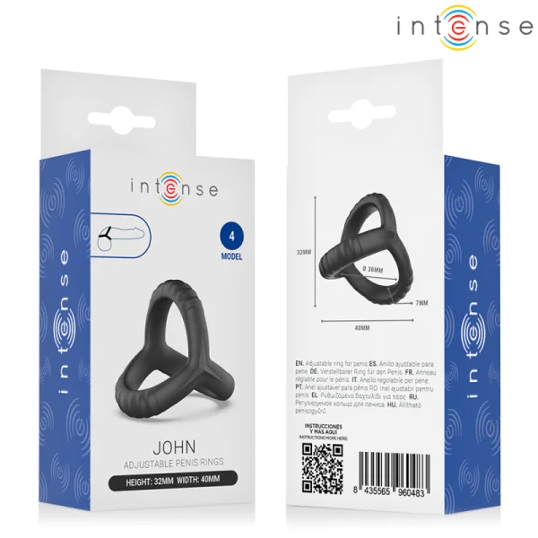 John Verstellbarer Dreifach-Penisring Modell 4 von Intense For Him