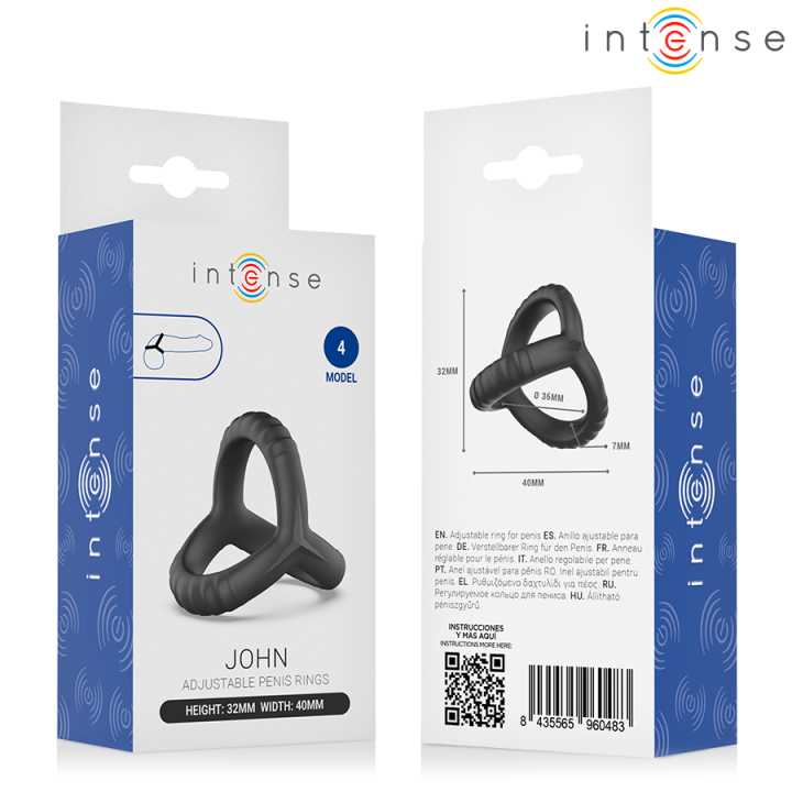 John Verstellbarer Dreifach-Penisring Modell 4 von Intense For Him