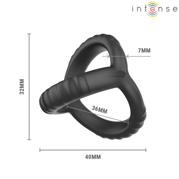 John Verstellbarer Dreifach-Penisring Modell 4 von Intense For Him