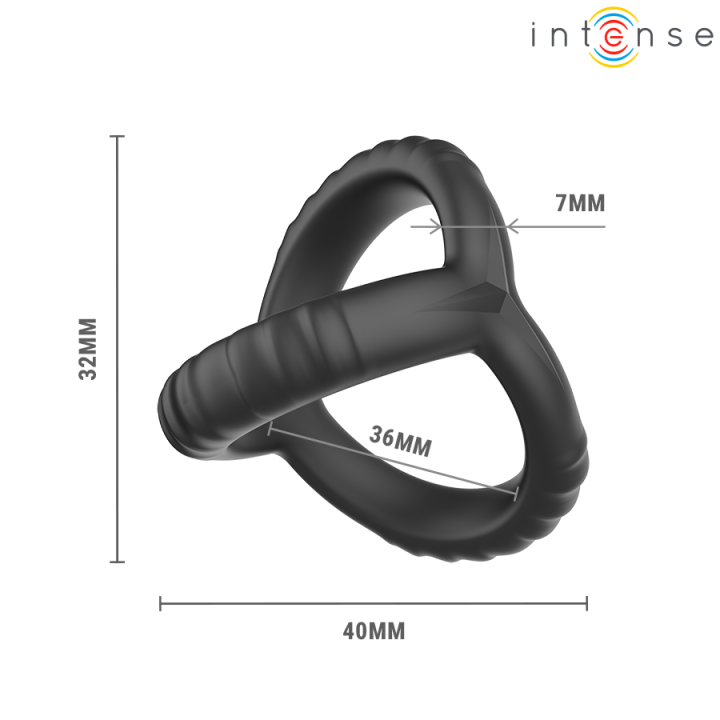 John Verstellbarer Dreifach-Penisring Modell 4 von Intense For Him