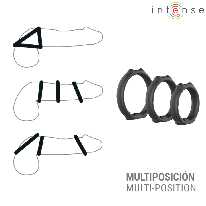 Peter 3er-Set Penisringe Modell 9 von Intense For Him