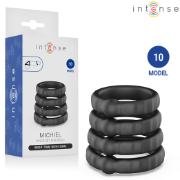 Michiel Set mit 4 Penisringen Modell 10 von Intense For Him