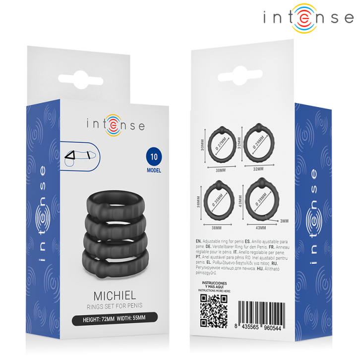 Michiel Set mit 4 Penisringen Modell 10 von Intense For Him
