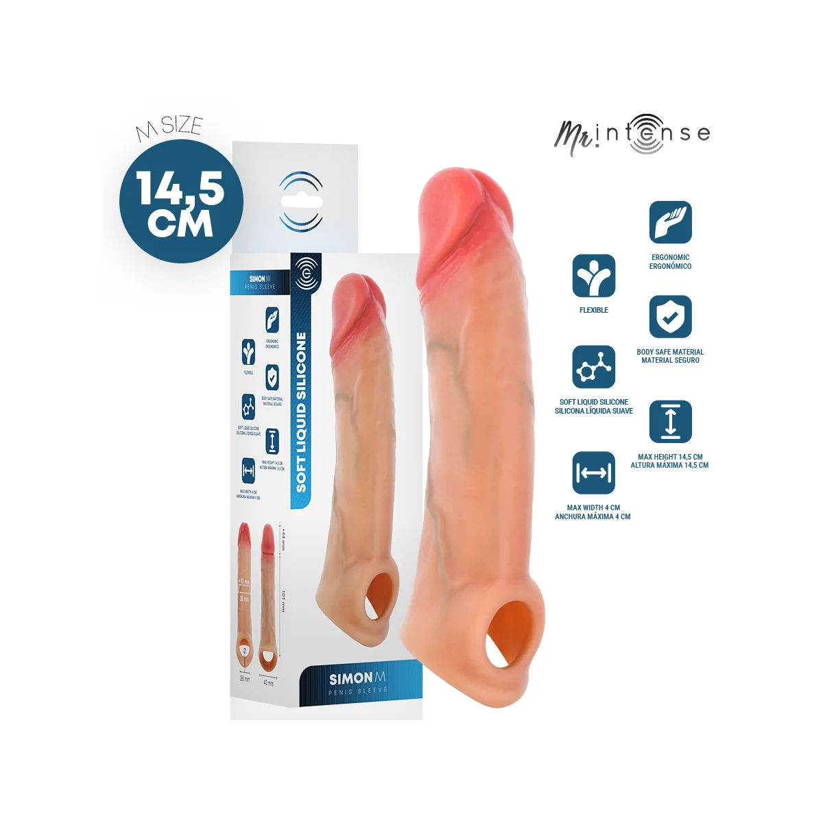 Mr Simon M Silikon-Penishülle 14,5 cm -Ø- 4 cm von Mr. Intense Penis Accessories