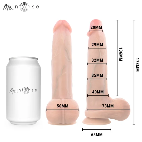 Bruce S Silikon-Dildo mit Hoden, 17,8 cm, Ø 4 cm von Mr. Intense Dildos
