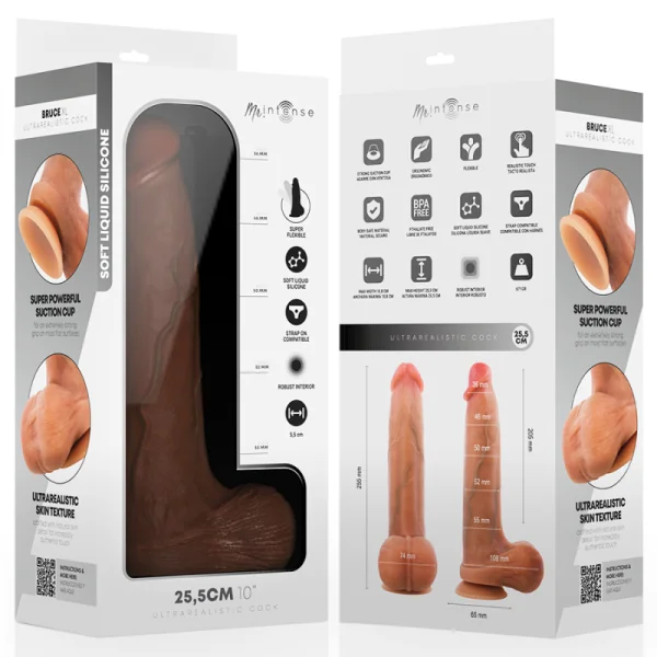 Mr Bruce Xl Silikon-Dildo mit Hoden 25,5 cm -Ø- 5,5 cm von Mr. Intense Dildos