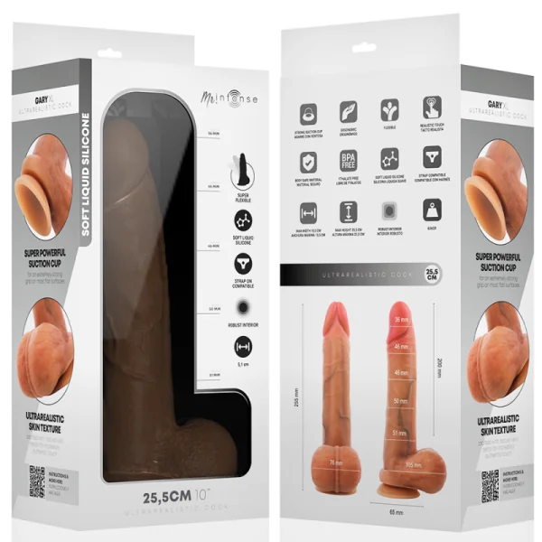Mr Gary Xl Ultra-Realistischer Silikon-Penis mit Hoden 25,5 cm -Ø- 5,1 cm von Mr. Intense Dildos