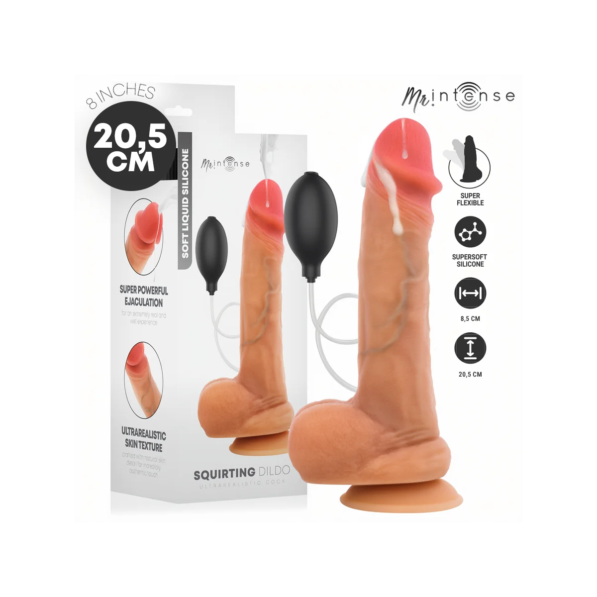 Mr Danny Silikon-Ejakulationsdildo 20,5 cm -Ø- 4 cm von Mr. Intense Dildos