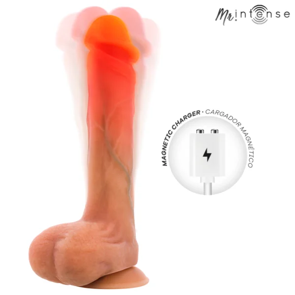 Mr Bradley Silikon-Vibrationsdildo mit Wärmeeffekt und Fernbedienung 21 cm -Ø- 4,2 cm von Mr. Intense High Tech