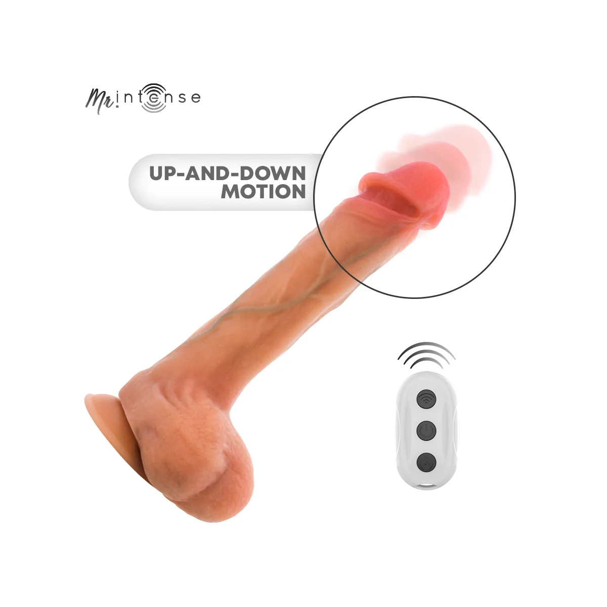 Mr Bradley Silikon-Vibrationsdildo mit Wärmeeffekt und Fernbedienung 21 cm -Ø- 4,2 cm von Mr. Intense High Tech